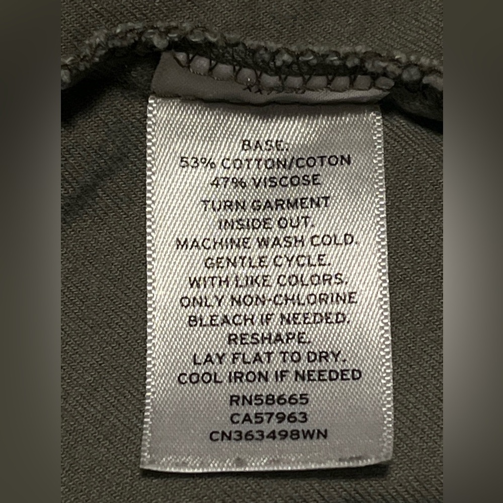 CASLON Women”s Olive Green Long Roll Tab Sleeve Snap Buttons Jacket Size 14W - Picture 10 of 15